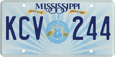 MS license plate KCV244