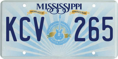 MS license plate KCV265