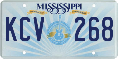 MS license plate KCV268