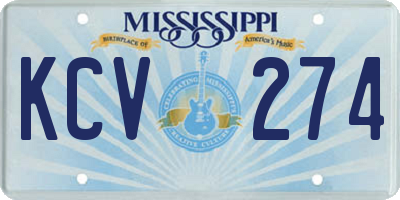 MS license plate KCV274