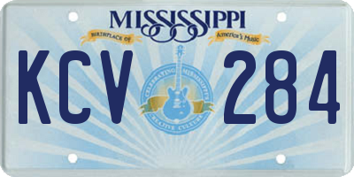 MS license plate KCV284