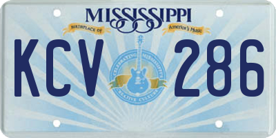 MS license plate KCV286