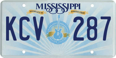 MS license plate KCV287