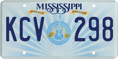 MS license plate KCV298