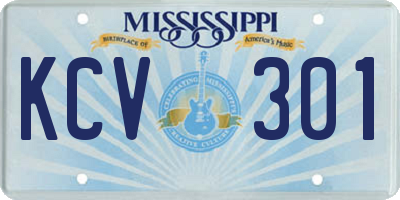 MS license plate KCV301