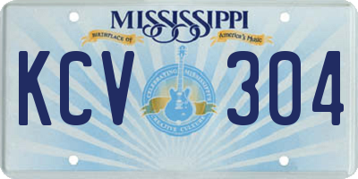 MS license plate KCV304