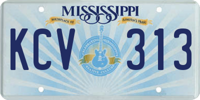 MS license plate KCV313