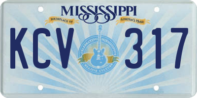 MS license plate KCV317