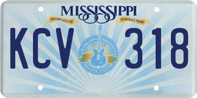 MS license plate KCV318
