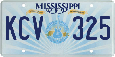 MS license plate KCV325