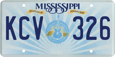 MS license plate KCV326