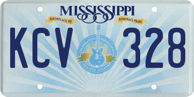 MS license plate KCV328