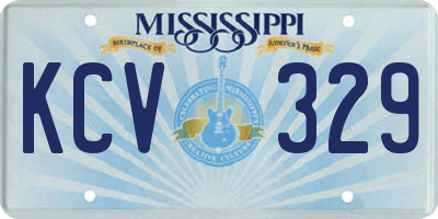 MS license plate KCV329