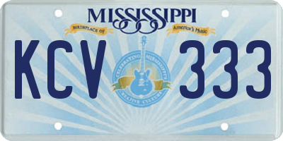 MS license plate KCV333
