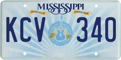 MS license plate KCV340