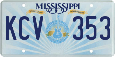 MS license plate KCV353
