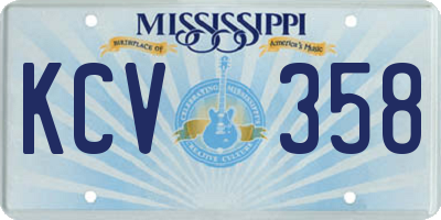 MS license plate KCV358