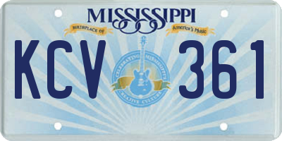 MS license plate KCV361