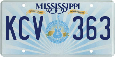 MS license plate KCV363