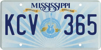 MS license plate KCV365
