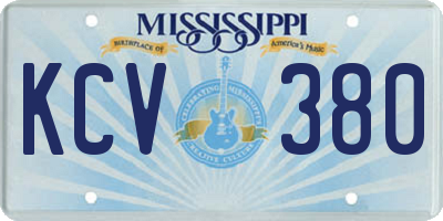 MS license plate KCV380