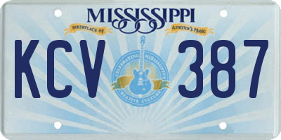 MS license plate KCV387