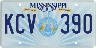 MS license plate KCV390