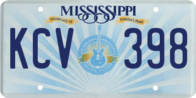 MS license plate KCV398
