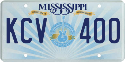 MS license plate KCV400