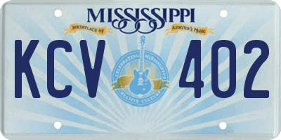 MS license plate KCV402