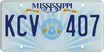 MS license plate KCV407