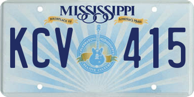 MS license plate KCV415