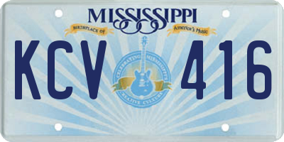 MS license plate KCV416
