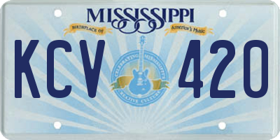 MS license plate KCV420