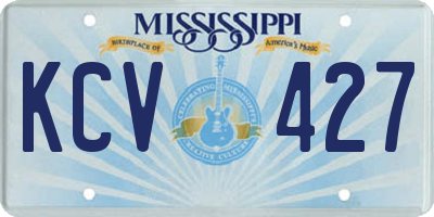 MS license plate KCV427