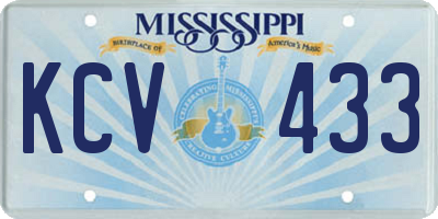 MS license plate KCV433