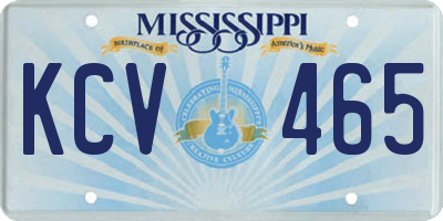 MS license plate KCV465