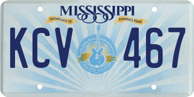 MS license plate KCV467