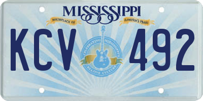 MS license plate KCV492