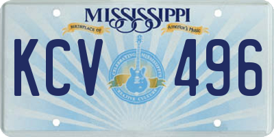 MS license plate KCV496