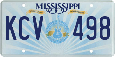 MS license plate KCV498