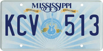 MS license plate KCV513