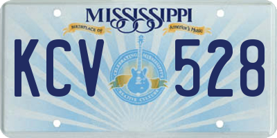 MS license plate KCV528