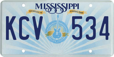 MS license plate KCV534