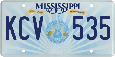 MS license plate KCV535
