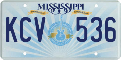 MS license plate KCV536