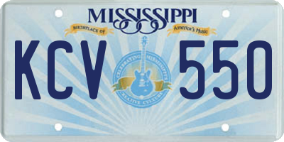MS license plate KCV550