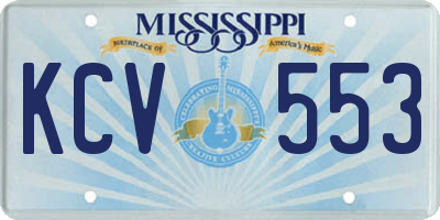 MS license plate KCV553