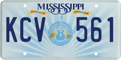 MS license plate KCV561