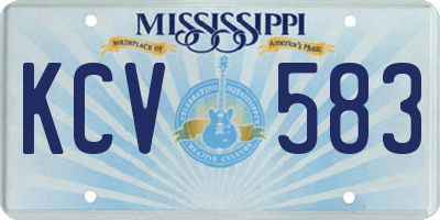 MS license plate KCV583